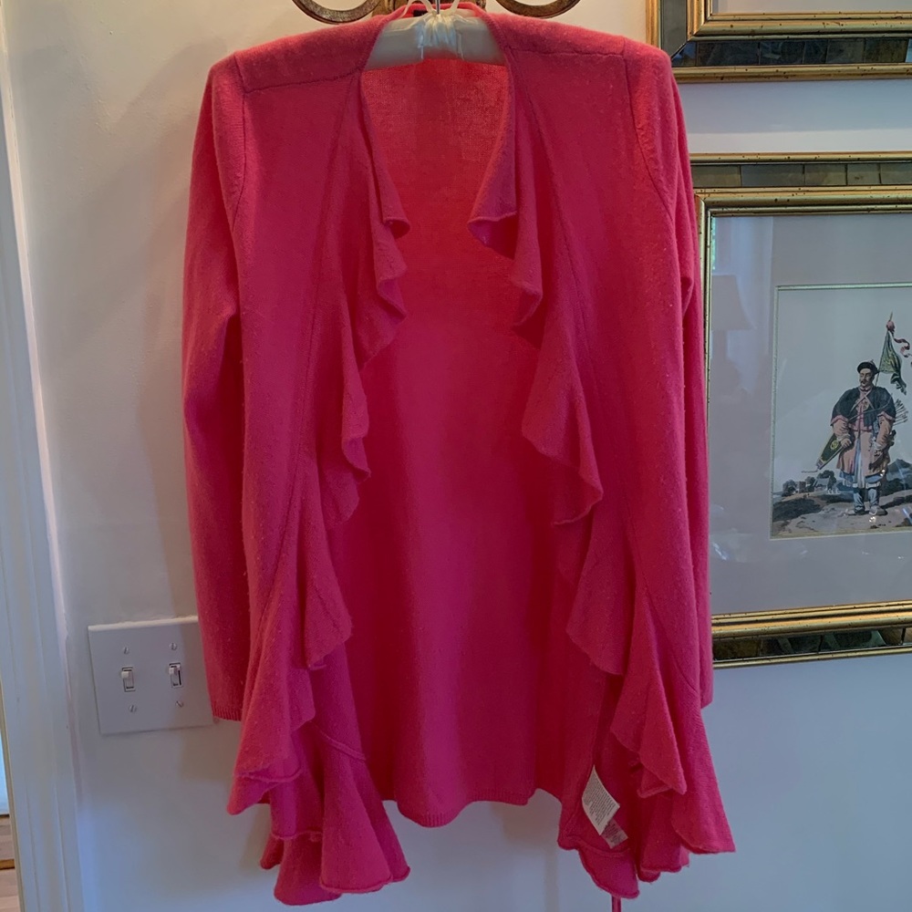 Magaschoni Pink ruffle sweater